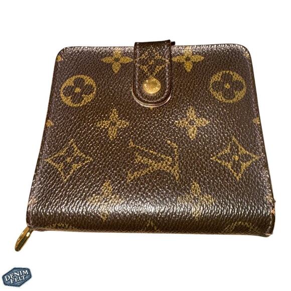Louis Vuitton Vintage Monogram Canvas Leather Compact Snap Wallet